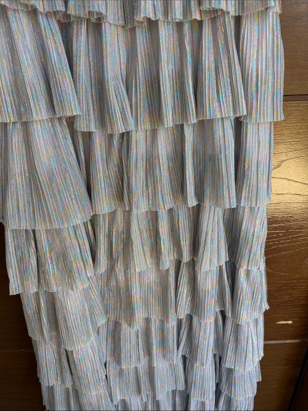 Gianni Bini Pastel Multicolor Strapless Ruffle Maxi Dress - Picture 6 of 11